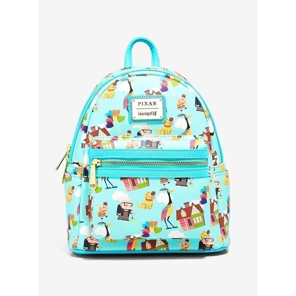 Loungefly Disney Pixar Up Baby Blue Sky Allover Print Mini Backpack New w/Tags